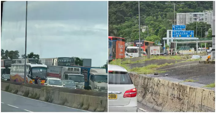 龍翔道3車相撞意外 部分行車線一度封閉現場交通受阻