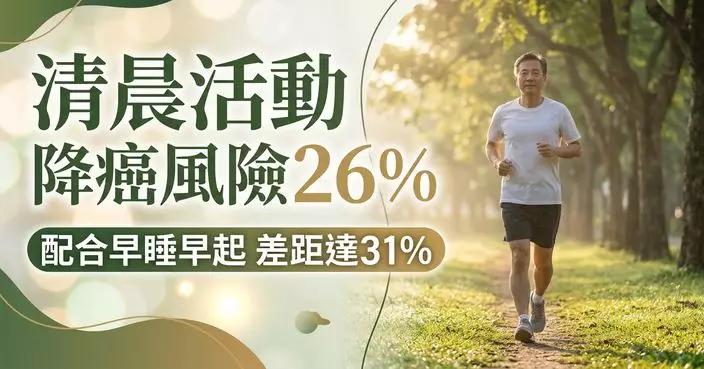 研究指清晨活動或降癌風險26% 配合早睡早起差距達31%