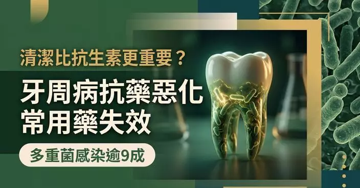 研究揭牙周病抗藥性惡化 逾9成患者屬多重菌感染 1常用藥抗藥率飆至90.9%