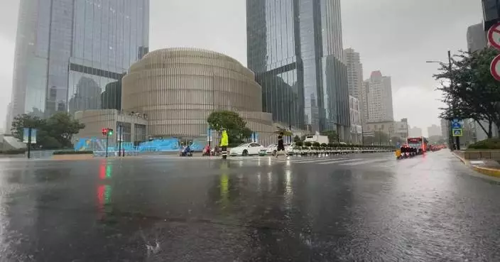 「白海豚」減弱仍襲上海 狂風暴雨致交通受阻地鐵停運