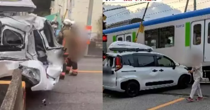 疑不滿被跟太貼 日道路救援組織職員逼停車輛於路軌上致被列車撞毀