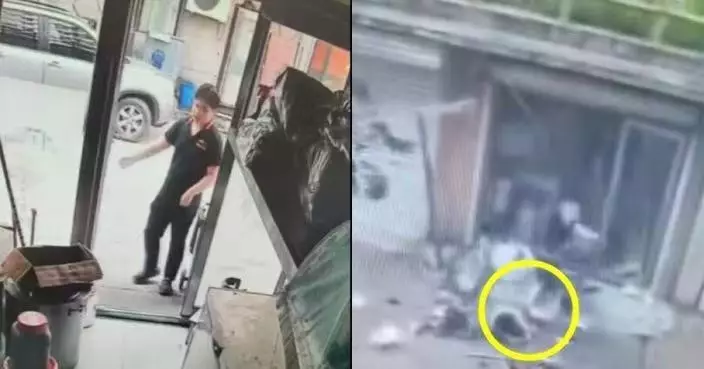 店舖煤氣突爆炸 貴州男員工遭氣浪炸飛至店外 T恤長褲全被撕裂僅剩內褲