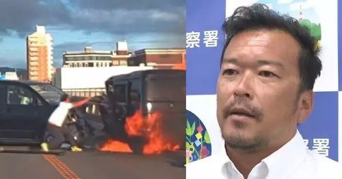 駕車路遇車輛起火 日體育教師徒手擘開車門救出被困司機獲警方頒感謝狀