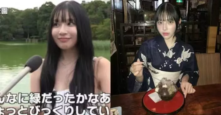 東京井之頭池變「抹茶拿鐵色」引媒體追訪 長髮靚女路人受訪意外搶鏡