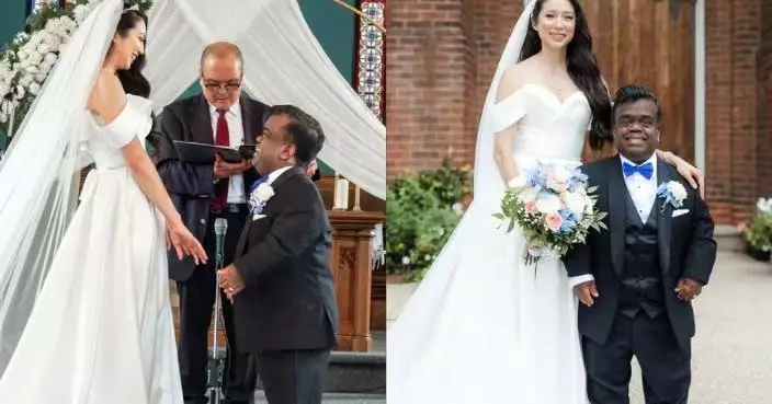 加拿大163cm華裔女嫁122cm侏儒男 相差41CM「最萌身高差」婚照爆紅