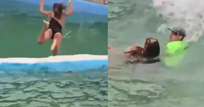 玩滑水道俯衝遭拋飛數米 哥倫比亞女正面撞水一度昏迷 逾5人落水救援