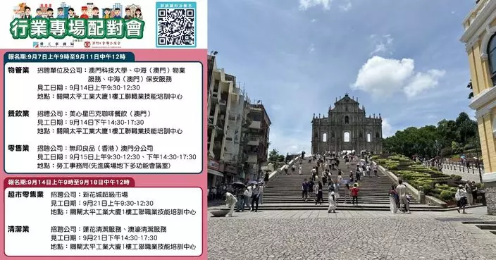 勞工局與工聯9月中旬舉辦五場行業專場配對會　提供逾150個職缺