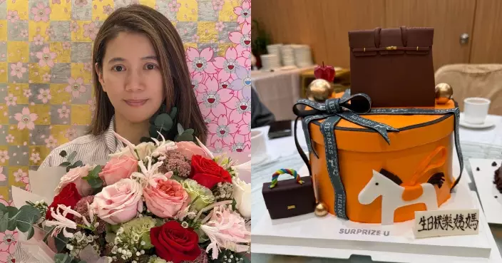 袁詠儀55歲生日獲20歲兒子精美鮮花 外甥送愛馬仕造型蛋糕超有心