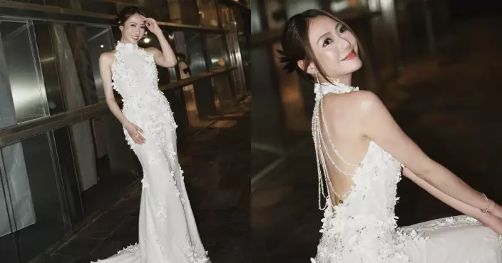 女神配對計劃2｜阮嘉敏白色魚尾裙上陣晒白滑美背 感性道：希望大家跟我一樣繼續相信愛情