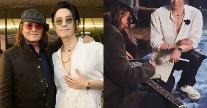尊尼特普上海首辦中國藝展 吳建豪帶聯名結他獲偶像親筆簽名好感動