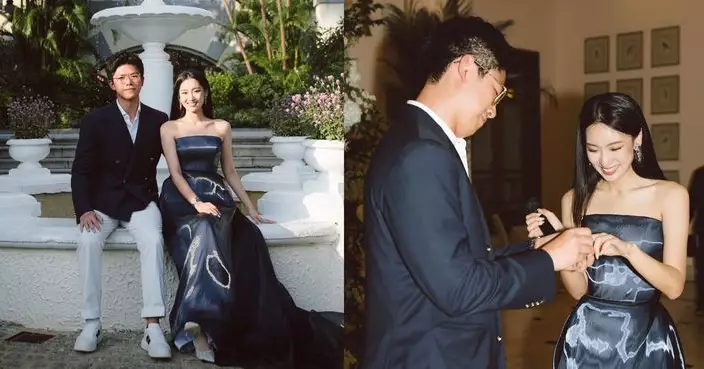 「最上鏡小姐」楊培琳宣布訂婚 晒深藍晚裝訂婚宴靚相