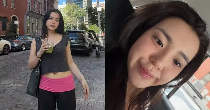 姚焯菲紐約開學晒露腰照 車廂嘟嘴賣萌冧粉絲