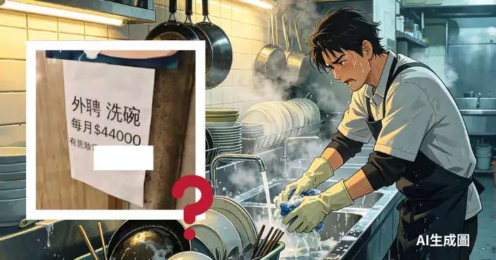 洗碗月薪$44000？知情網民拆解「魔鬼細節」：外判包月 隨時三四人分錢