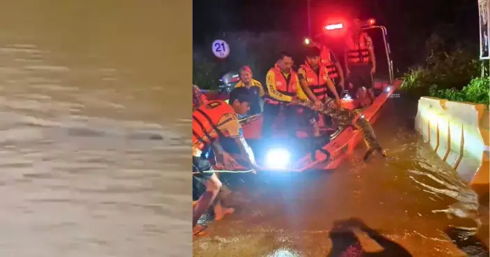 泰國暴雨成災　4條兩米巨鱷趁亂逃脫　村民嚇壞爬樹避難！