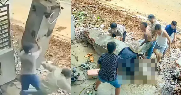 死神來了！越南男拆樓遇門柱倒塌 腳下一個踉蹌慘遭重壓亡