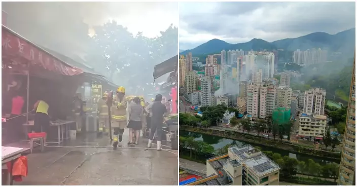 大埔富善街地鋪突發火警　街市濃煙滾滾幸無人傷