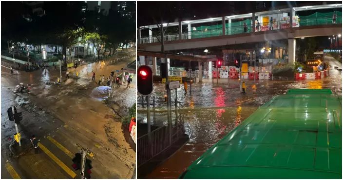 粉嶺新運路周三晚爆水管　多條巴士線路改道