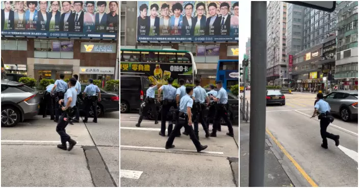 （有片）旺角私家車司機拒查突圍連撞4車逃去 一警員受傷送院
