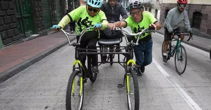 厄瓜多爾單車會助失明人士體驗歷險 義工帶領騎雙人單車