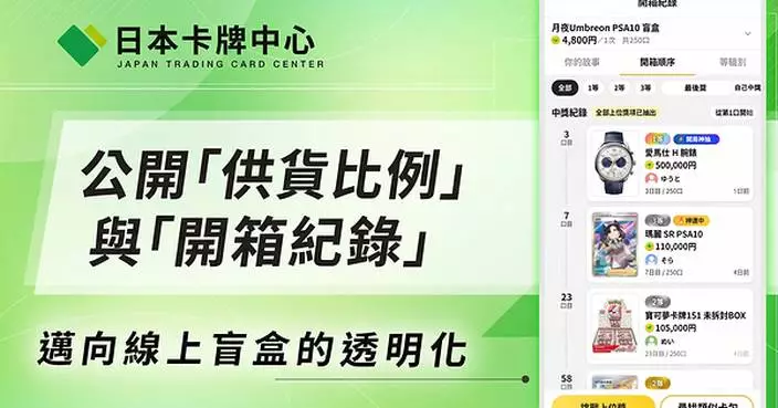 【日本卡牌中心】公開「中獎機率」及「抽卡紀錄」 讓線上抽卡更透明、更安心