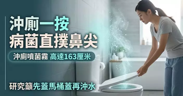 沖廁恐噴「帶菌氣溶膠」高達163CM 研究揭：可懸浮逾20秒籲先蓋馬桶蓋