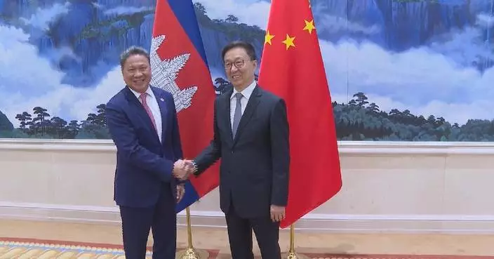 中國國家副主席韓正會見柬埔寨副首相孫占托