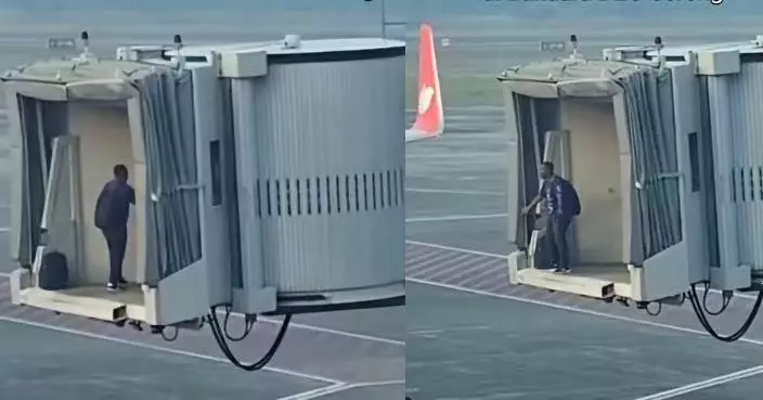 遲到錯過航班強闖登機橋 印尼男乘客與保安激烈推撞拉扯涉動手打人