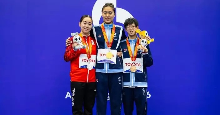 亞殘運女子S14級百米蝶泳 港隊陳睿琳劉肖儀分奪金銅