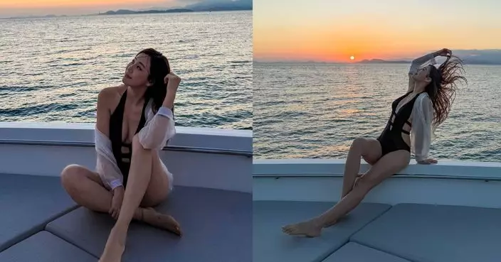 朱智賢坐遊艇出海晒泳衣照 側露半球性感爆燈