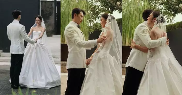 Alina晒白色高雅婚紗進場片 Stanley感動落淚