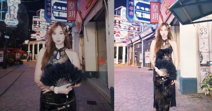 鍾柔美黑金旗袍迎哈囉喂 東方神秘感獲激讚