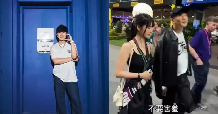 林俊傑拖實女友穿梭人群 七七怕醜掩面獲天王溫柔安撫