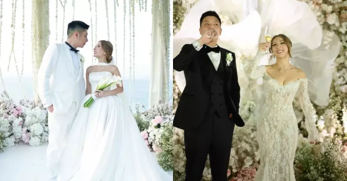 譚嘉儀公開峇里浪漫婚禮靚相 白紗出嫁感動落淚 晚宴喱士魚尾裙大晒S形曲線