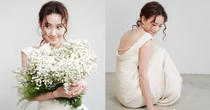 「最美千金」何超蓮白色禮服大露白滑美背 清冷高貴人比花嬌