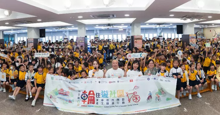沙田區議員夥蝦頭瑪姬校園巡迴推單車安全 逾1800名師生響應