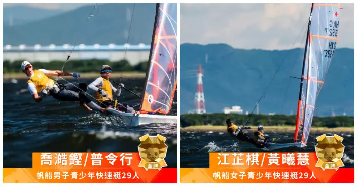 亞運帆船項目　港隊於男子及女子賽事連奪兩金