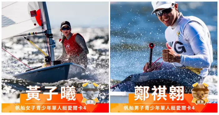 亞運帆船項目　黃子曦鄭祺翱為港隊增添一銀一銅