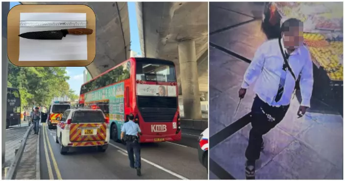 持刀漢啟業邨街市遊蕩後登巴士逃走   警憑「銳眼」跨區追蹤截車拘46歲男