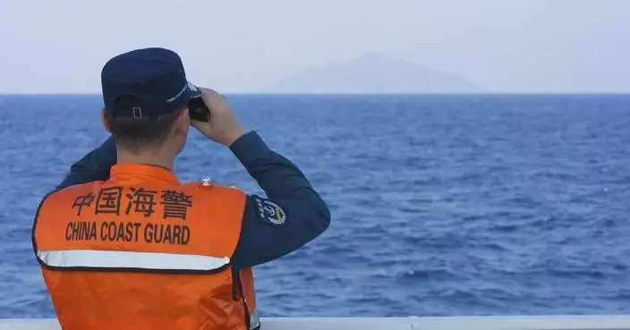 中國海警艦艇編隊巡邏釣魚島領海