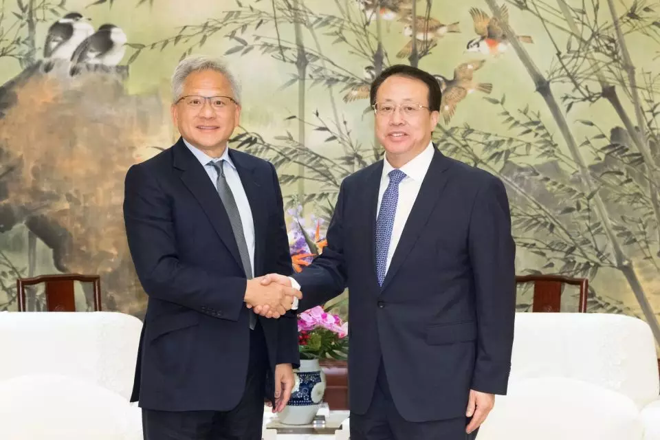 龔正會見黃仁勳。上海發布微信公眾號圖片