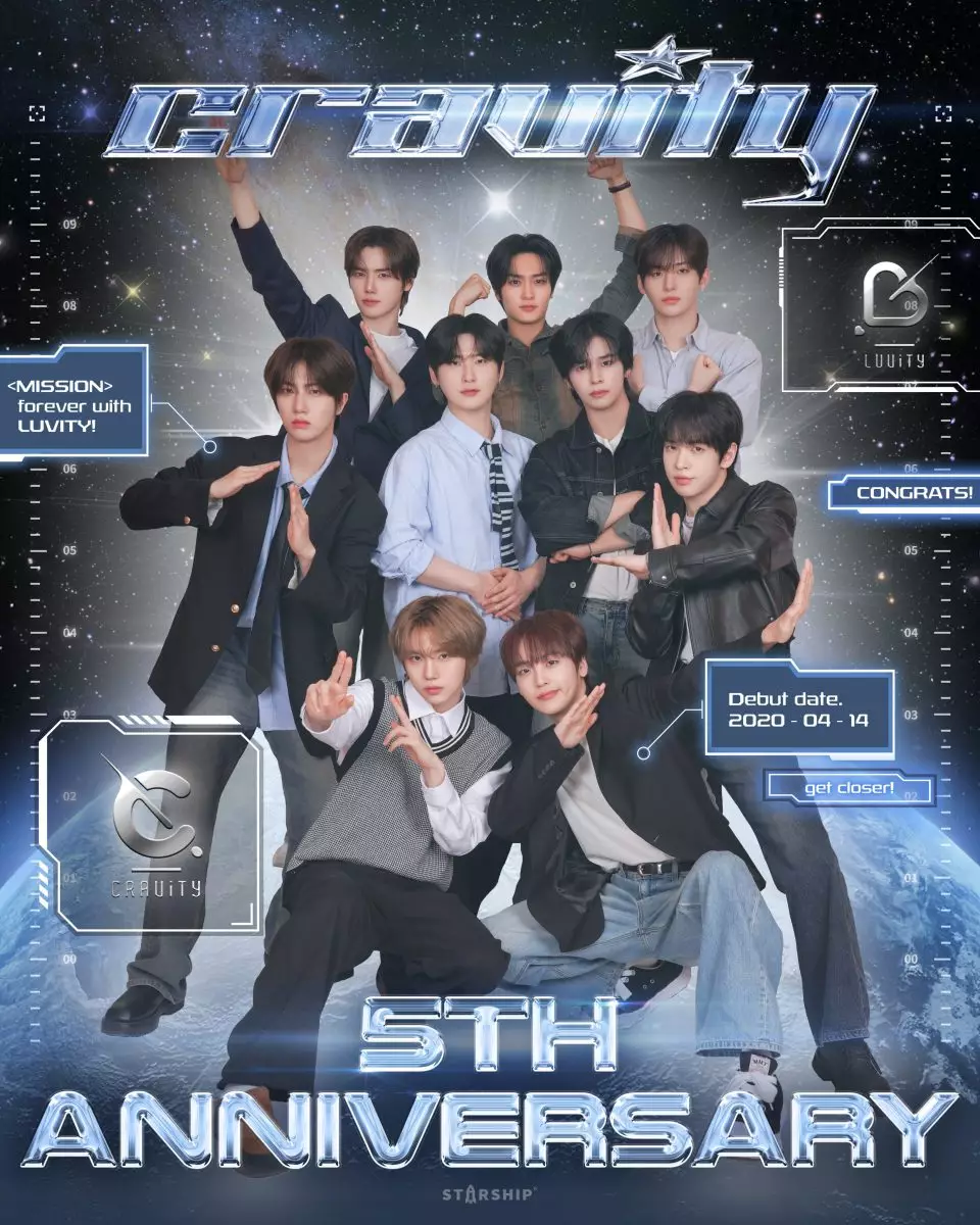 Starship娛樂對CRAVITY官方Logo與團名意義進行全新詮釋。CRAVITY官方X圖片